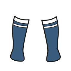 High stockings color variation for coloring page on a white background