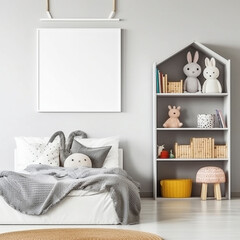 Customizable interior scene with frame - Generative AI