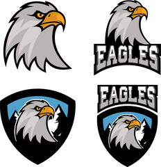 Fototapeta premium eagles. Sport team or club logo template. Vector design element for logo, label, emblem, sign, badge.