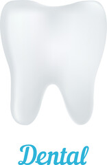 Dental clinic logo template. Abstract Human tooth. Design element for label, badge, sign, emblem. Vector illustration.