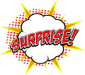 Surprise! Comic style phrase. Vector design element