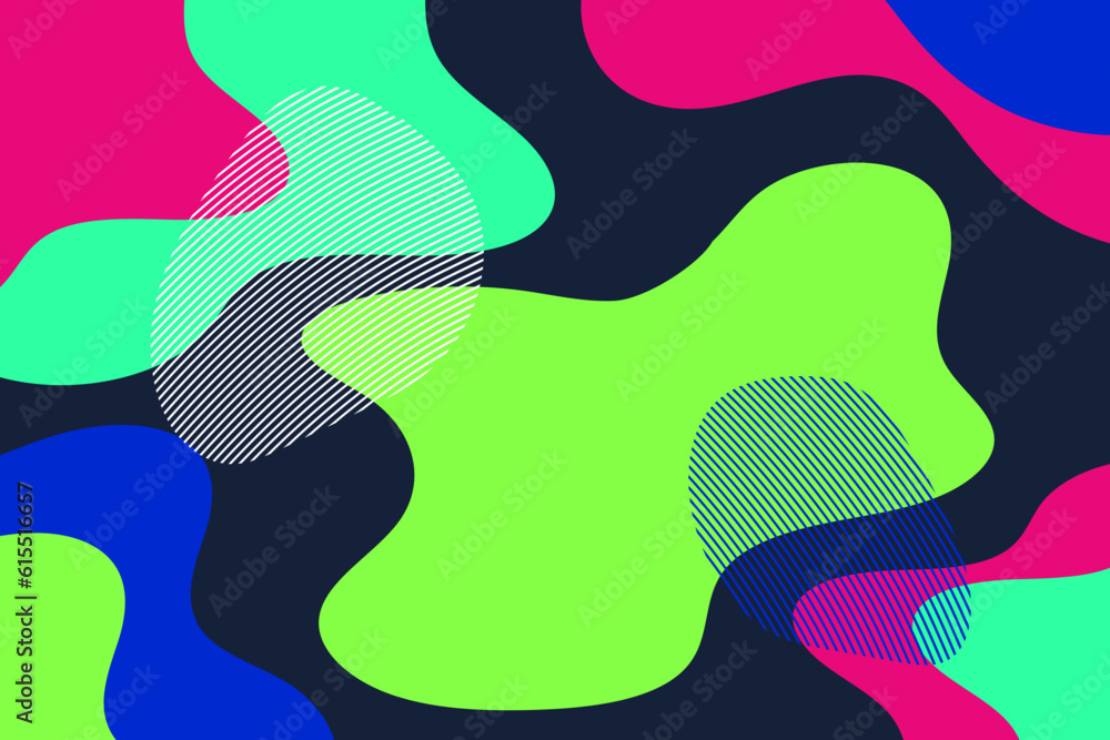 Poster abstract color fluid shape. vector minimal design.