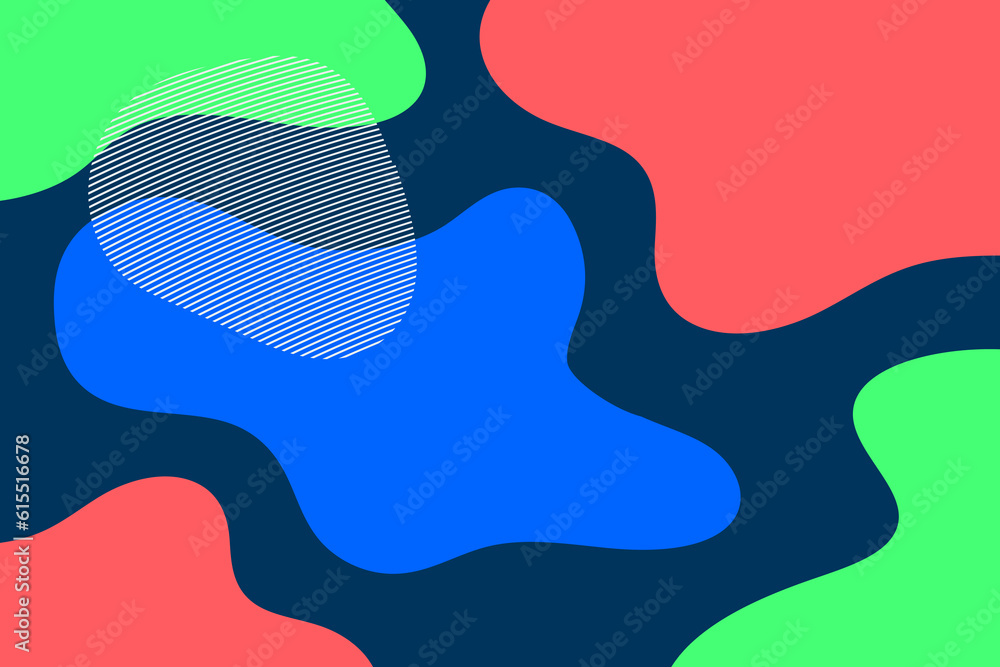 Poster abstract color fluid shape. vector minimal design.