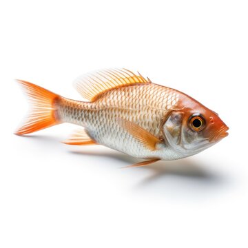 Isolated Fish on White Background with Focus Stacking generative AI