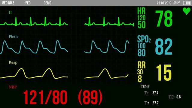 Medical ECG Heart Rate Screen Monitor