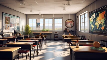 Fototapeta na wymiar Empty classroom.