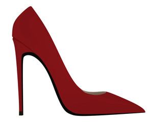 Red  elegant shoe. vector illustration