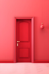 red door red wall