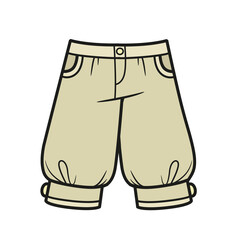 Breeches with cuffs color variation for coloring page on a white background