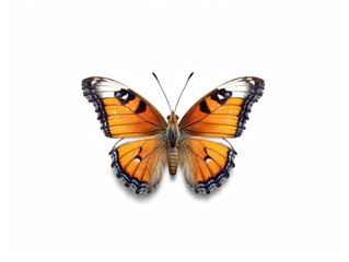Illustration of a beautiful butterfly isolated on white background. The flap is expanded showing the entire pattern on the flap.