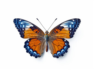 Obraz premium Illustration of a beautiful butterfly isolated on white background. The flap is expanded showing the entire pattern on the flap.