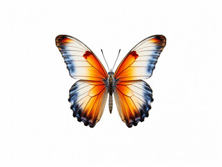 Fototapeta na wymiar Illustration of a beautiful butterfly isolated on white background. The flap is expanded showing the entire pattern on the flap.