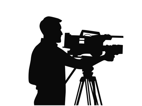 recommend clip art: Cameraman with camera silhouette	