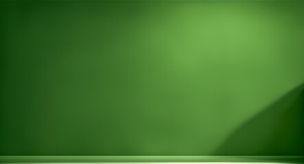 Empty light green wall with beautiful chiaroscuro. Elegant minimalist background for product presentation