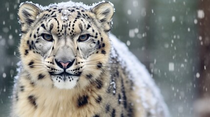 Fototapeta na wymiar Generative AI, A Snow Tiger