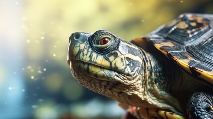 Fototapeta premium sequence of photos of a sea turtle feeding on jellyfish