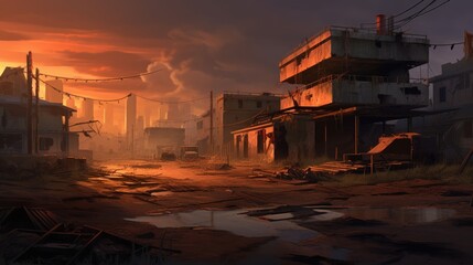 Fototapeta premium Military Game Environment Art