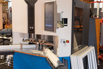 Cutting machine for window profile and PVC, aluminum