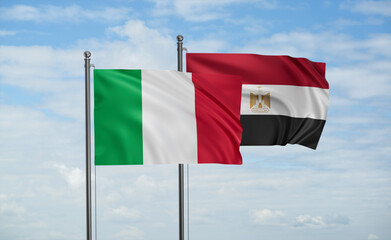 Egypt and Italy flag