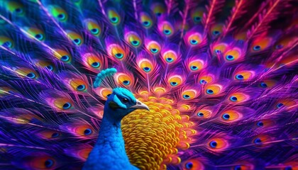Obraz premium peacock feather closeup