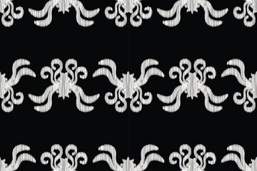 Ethnic Ikat fabric pattern geometric style.African Ikat embroidery Ethnic oriental pattern black background. Abstract,vector,illustration.Texture,clothing,frame,decoration,carpet,motif.