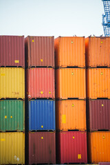 Fototapeta premium Shipping containers stacked