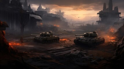 Fototapeta premium Military Game Environment Art
