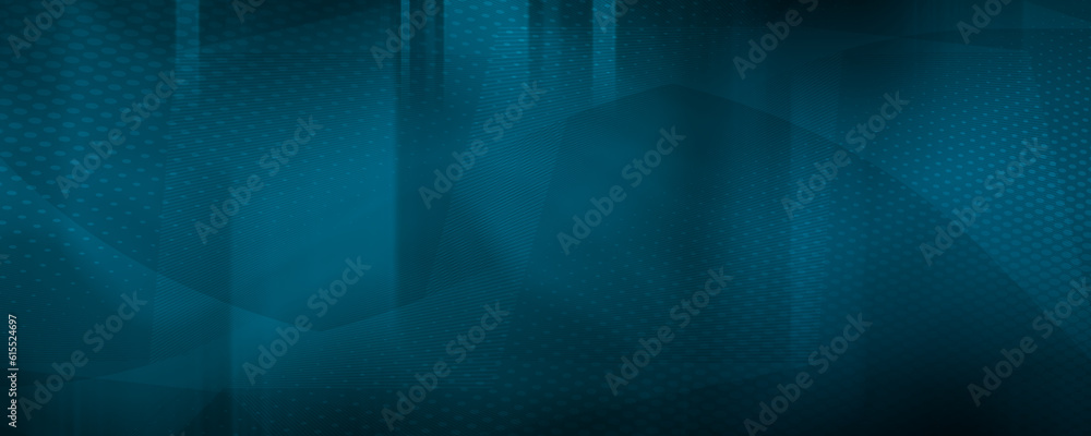 Poster abstract background blurred blue rays light and halftone on black with the gradient texture lines ef