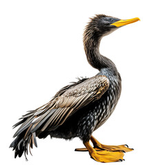 Obraz premium Cormorant isolated on the transparent background PNG. AI generative. 