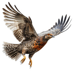 Grouse isolated on the transparent background PNG. AI generative.	