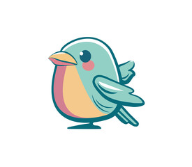 A small bird on a white background can be used to create postcards, prints on children's bedding, paper for packaging goods and services, and much more.