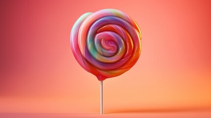 Colorful lollipop candy with a colorful background. Generative Ai.