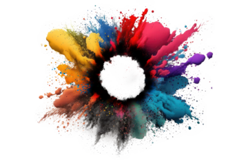 explosion powder colors isolated on white