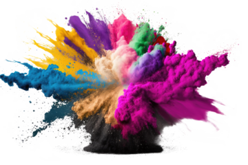 explosion powder colors isolated on white