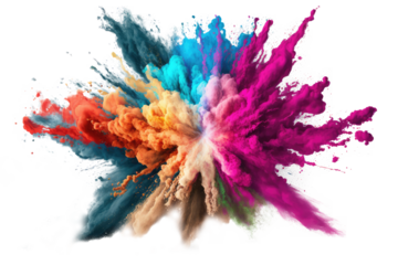 explosion powder colors isolated on white