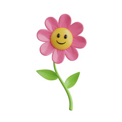 3d Flower. icon isolated on white background. 3d rendering illustration