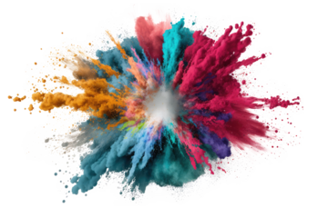 explosion powder colors isolated on white