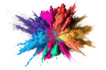 explosion powder colors isolated on white