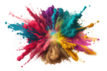 explosion powder colors isolated on white