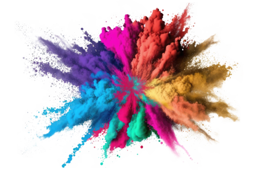 explosion powder colors isolated on white
