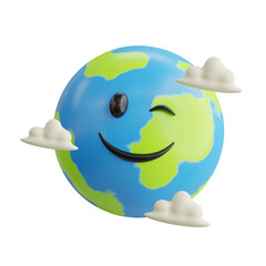 3d Planet Earth. icon isolated on white background. 3d rendering illustration