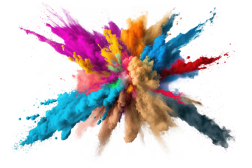 explosion powder colors isolated on white