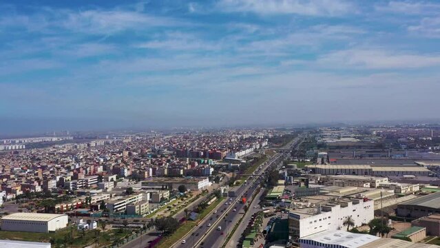 A drone footage image for city casablanca