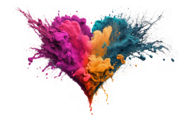 explosion powder colors isolated on white