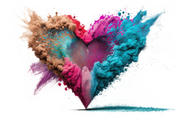 explosion powder colors isolated on white