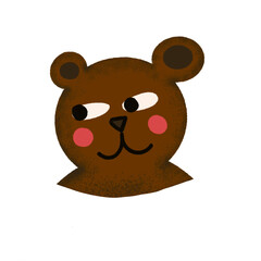 Cute Bear head isolated 