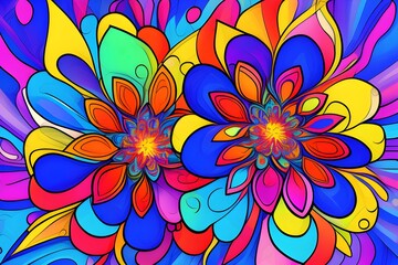 Abstract Floral Design, Generative AI Illustration