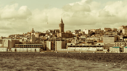 Galata Tower Istanbul from golden horn view