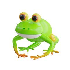 3d Frog. icon isolated on white background. 3d rendering illustration