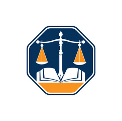 Education Law Balance And Attorney Monogram Logo Design